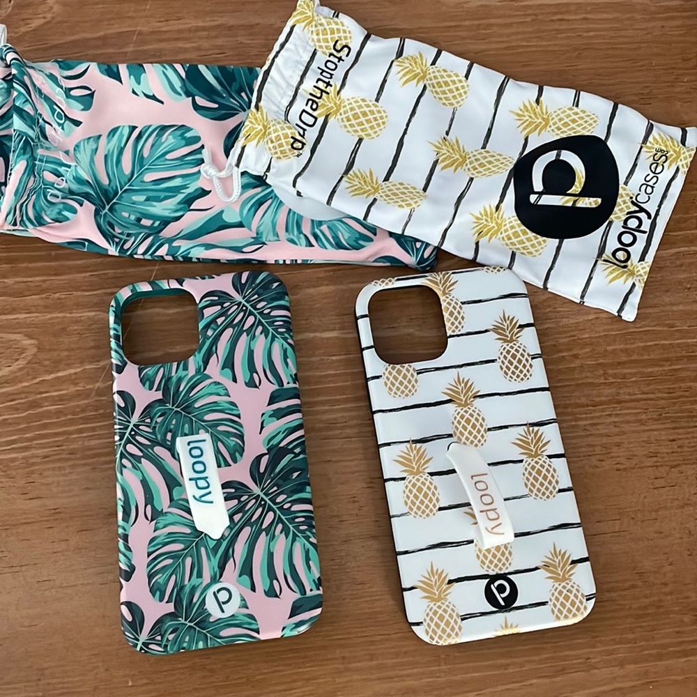 Gently used 12Pro loopy cases. Comes with bags.